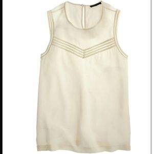 COPY - NEW J.Crew ladder stitch silk shell cream white